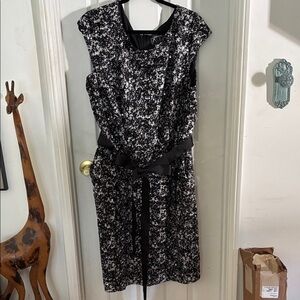 Alex Evenings Black and White Floral Midi Dress Sz. 20 Women's